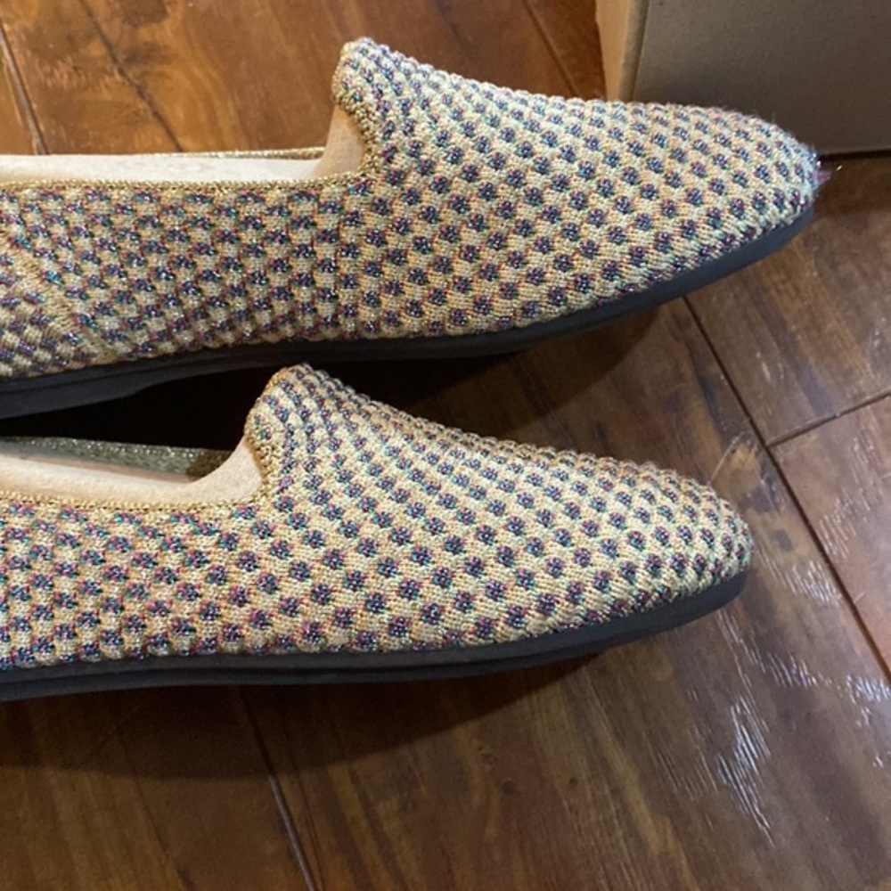 Rothy’s Kids Multi Metallic Flats Loafers Blue Halo Size 13 w/ Box